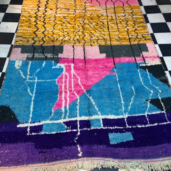 Vibrant Azilal Handmade Moroccan Rug - 9'x5' - Wool Carpet - Picture 4 of 4